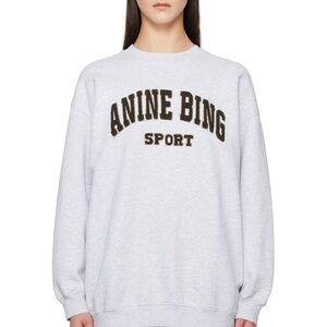 Anine Bing Tyler Logo Sweatshirt - Light Gray